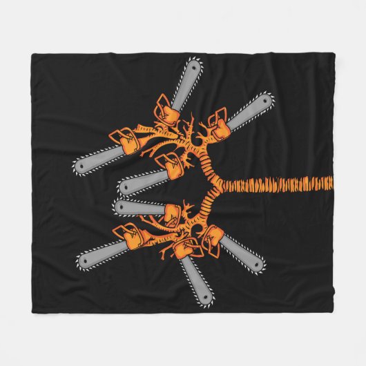 Chainsaw Gift Men Arborist Lumberjack Chainsaw Fleecedecke (Vorderseite (Horizontal))