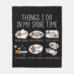 Chainsaw Gift Men Woodworker Lumberjack Arborist Fleecedecke