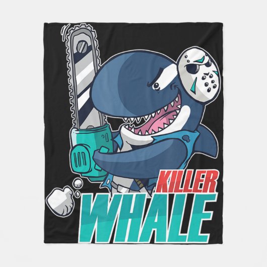Chainsaw Killer Whale Costume Fun Orca Halloween Fleecedecke (Vorderseite)