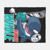Chainsaw Killer Whale Costume Fun Orca Halloween Fleecedecke (Vorderseite (Horizontal))