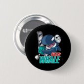Chainsaw Killer Whale Kostüm Spaß Orca Halloween Button (Vorne & Hinten)