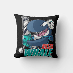Chainsaw Killer Whale Kostüm Spaß Orca Halloween Kissen