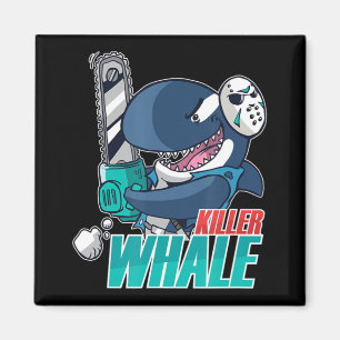 Chainsaw Killer Whale Kostüm Spaß Orca Halloween Magnet