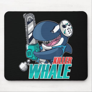 Chainsaw Killer Whale Kostüm Spaß Orca Halloween Mousepad