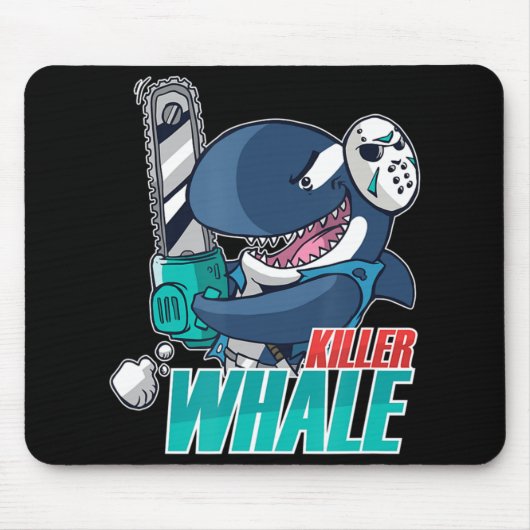 Chainsaw Killer Whale Kostüm Spaß Orca Halloween Mousepad (Vorne)