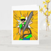 Chainsaw Lumberjack Chainsaw Karte (Gelbe Blume)