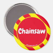 Chainsaw Red/Yellow Magnet (Vorderseite/Rückseite)