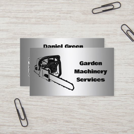 Chainsaw Services Garden Machines Custom QR Visitenkarte (Vorderseite/Rückseite Beispiel)