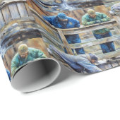 Chainsaw Trout Fishing Geschenkpapier (Rolleneckpunkt)