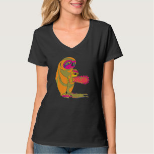 Chainsaw Vaporwave Retro 80er Art Creepy Villa Sar T-Shirt