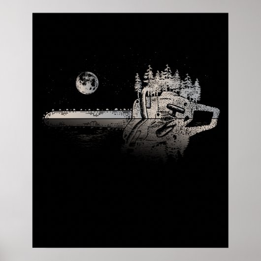 Chainsaw Woodworker Gift Men Lumberjack Arborist Poster (Vorne)