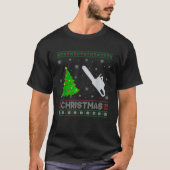 Chainsaw Xmas Tree Lighting Ugly Christmas Sweater T-Shirt (Vorderseite)