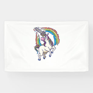 Chainsaws unicorn kommt um Spaß Geschenk T - Shirt Banner