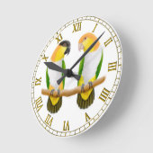 Chaique Parrot Love Wall Clock Runde Wanduhr (Winkel)