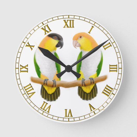 Chaique Parrot Love Wall Clock Runde Wanduhr (Vorderseite)