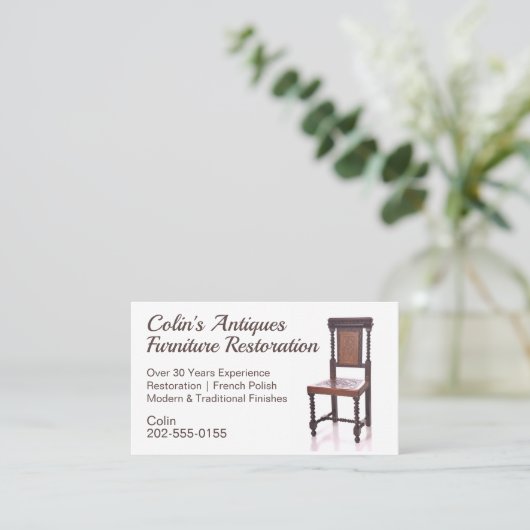 Chair Antiquitäteneinrichtung Visitenkarte (Stehend Vorderseite)