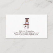 Chair Antiquitäteneinrichtung Visitenkarte (Rückseite)
