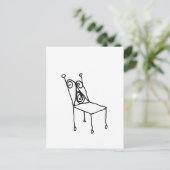 Chair Line Drawing Art  Postkarte (Stehend Vorderseite)