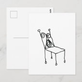 Chair Line Drawing Art  Postkarte (Vorne/Hinten)