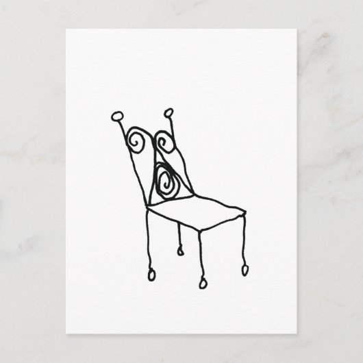 Chair Line Drawing Art  Postkarte (Vorderseite)