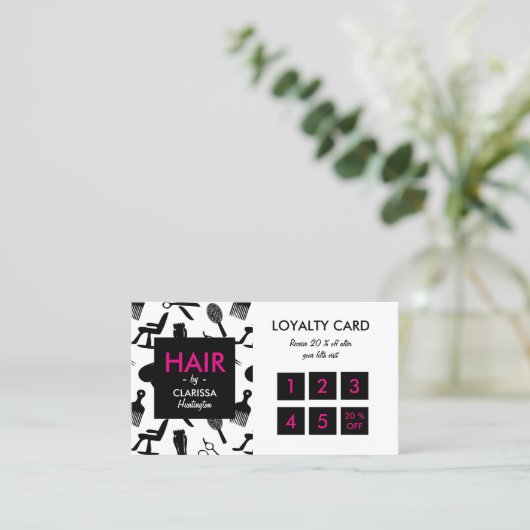 Chair Stylist Loyalty Card Treuekarte (Stehend Vorderseite)