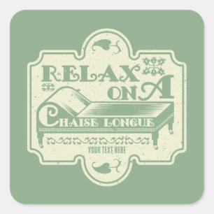 Chaise Longue Quadratischer Aufkleber