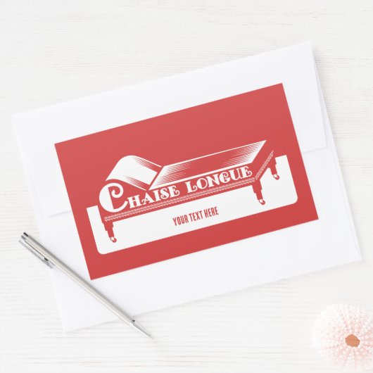 Chaise Longue Rechteckiger Aufkleber (Umschlag)