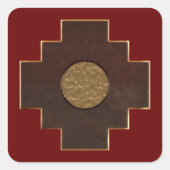 Chakana Cross Quadratischer Aufkleber (Vorderseite)