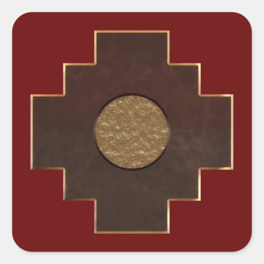 Chakana Cross Quadratischer Aufkleber (Vorderseite)