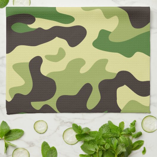 Chaki-Tarnmuster Geschirrtuch (Gefaltet)