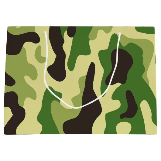 Chaki-Tarnmuster Große Geschenktüte (Vorderseite)