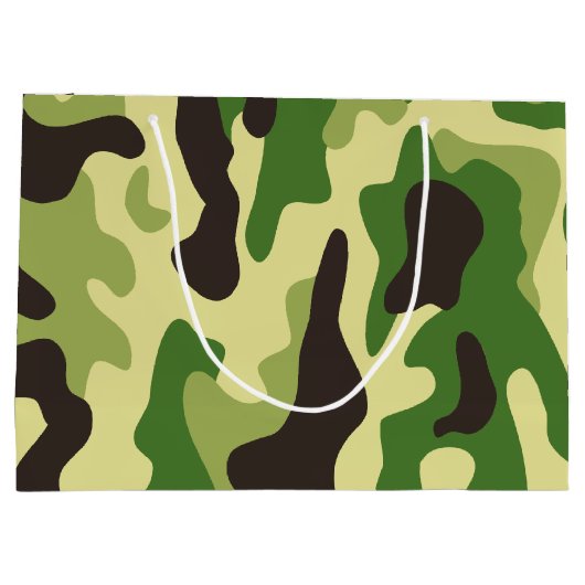 Chaki-Tarnmuster Große Geschenktüte (Rückseite)