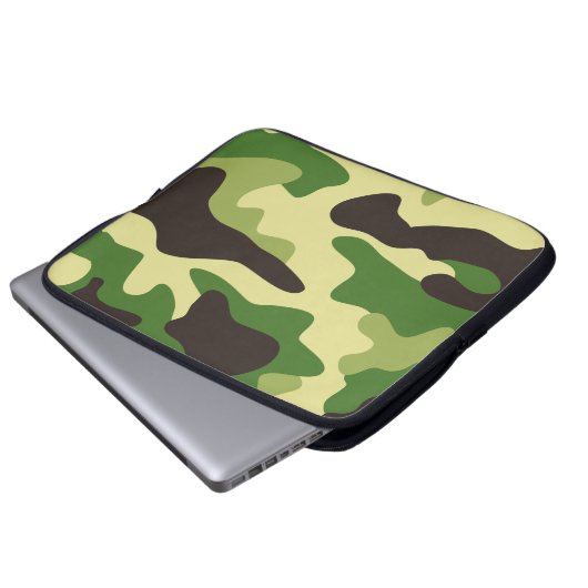 Chaki-Tarnmuster Laptopschutzhülle (Vorne Knopf)