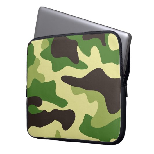 Chaki-Tarnmuster Laptopschutzhülle (Vorderseite Links)