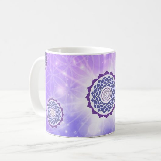 Chakra 7. Crown Chakra Kaffeetasse (Vorderseite Links)