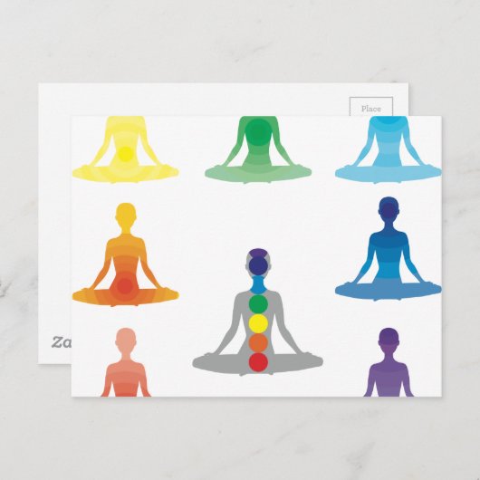 Chakra 7 farbige aura chi prana Yogi Lotus Postkarte (Vorne/Hinten)