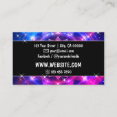 Chakra Blume of Life Glitzer Sparkle Stars Rosa Visitenkarte (Rückseite)