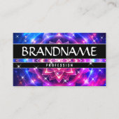 Chakra Blume of Life Glitzer Sparkle Stars Rosa Visitenkarte (Vorderseite)