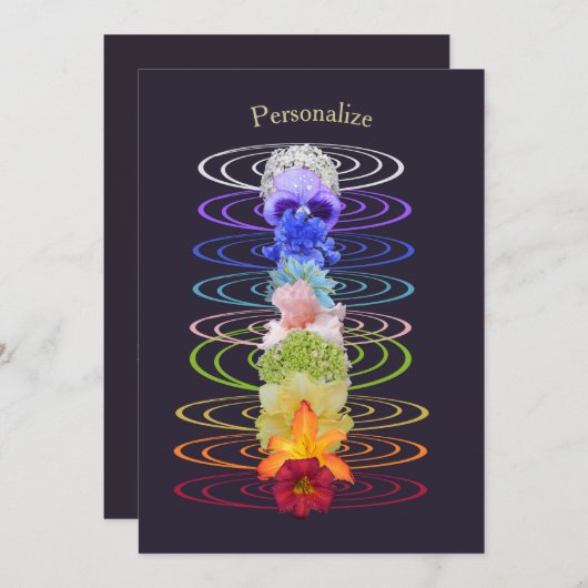 Chakra Blume Zen Spirituosen Einladung (Vorne/Hinten)