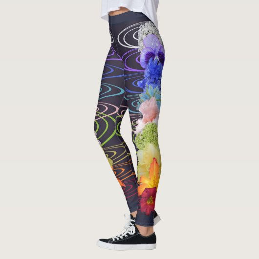 Chakra Blumen-Entwurfs-Druck-Leggings Leggings (Links)
