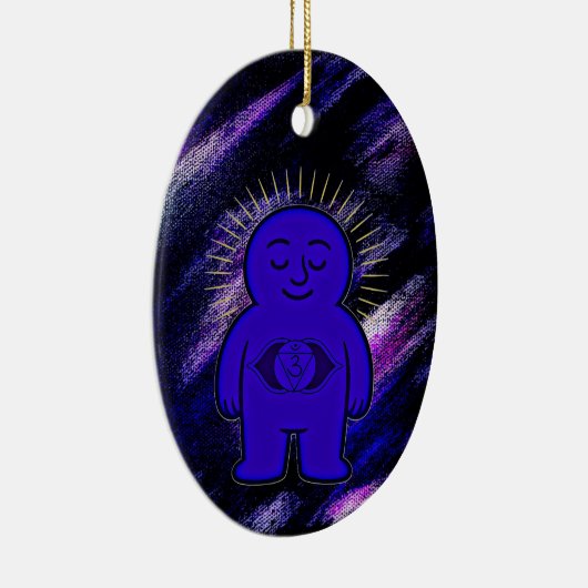 Chakra Buddies: Das dritte Auge Chakra Keramik Ornament (Rechts)