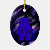 Chakra Buddies: Das dritte Auge Chakra Keramik Ornament (Vorne)