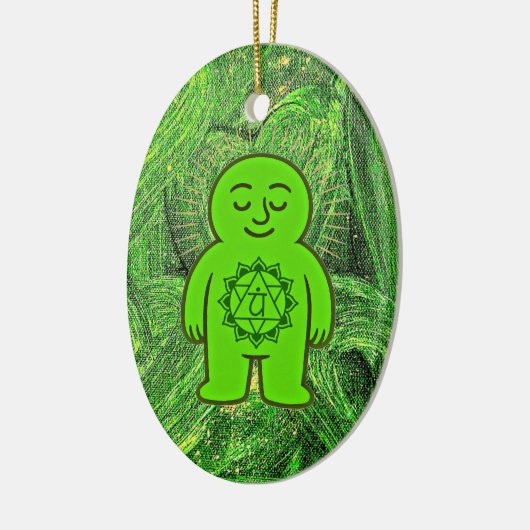 Chakra Buddies: Herz Chakra Keramik Ornament (Links)