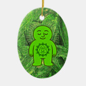 Chakra Buddies: Herz Chakra Keramik Ornament (Vorne)