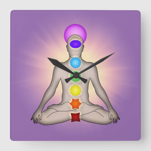 Chakra Clock Quadratische Wanduhr (Vorderseite)