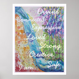 Chakra Colors and Affirmations Poster