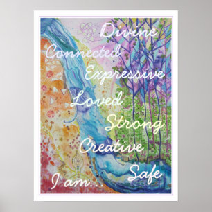 Chakra Colors and Affirmations Poster