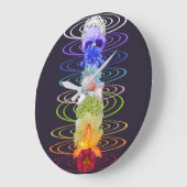 Chakra Colors in floralen Blume Große Wanduhr (Winkel)