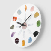 *~* Chakra Crystal Energy Gemstone Große Wanduhr (Winkel)