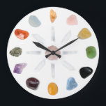 *~* Chakra Crystal Energy Gemstone Große Wanduhr<br><div class="desc">* Kristallgitter-Chakra-Kristall-Energie-Gemstone-Uhr* Die Edelsteine und Kristalle sind: Clear Quarz Points, Rose Quartz, Garnet, Blue Calcite, Black Onyx, Pyrite, Peridot, Amethyst, Blue Lace Agate, Citrine, Carnelian, Orange Calcite und Mandarine Quartz. Dies ist ein friedliches, beruhigendes Multi - Edelstein und Kristall Wanduhr Design, das durch Fernwärmer Anna Rosa (alias Anna Pizzoferrato) energetisch...</div>